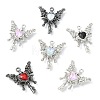 12Pcs 6 Colors Alloy Micro Pave Cubic Zirconia Pendants FIND-CJ0005-86-8