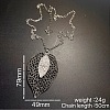 Vintage Alloy Crystal Rhinestone Hollow Leaf Pendant Necklaces for Women ET3744-4