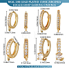 8Pcs 4 Style Brass Micro Pave Clear Cubic Zirconia Hoop Earrings Findings EJEW-BBC0001-20-2