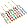 Brass Glass Rectangle Link Bracelet Making AJEW-JB01649-2