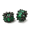 Rack Plating Black Brass Micro Pave Cubic Zirconia Beads KK-Q795-02B-B-1