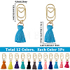Polycotton(Polyester Cotton) Tassel Bookmark AJEW-BM00005-2