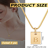 1Pc Stainless Steel Letter Rectangle Pendant Necklaces NJEW-LP0001-34B-G-2