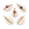 Natural Shell & Gemstone Pendants PALLOY-JF05916-02-1