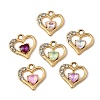 UV Plating Alloy Glass Pendants FIND-K032-11G-1