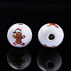 Painted Natural Wood Beads WOOD-N006-187-1