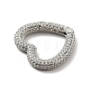 Brass Micro Pave Clear Cubic Zirconia Spring Gate Rings KK-G414-08P-2