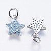 Brass Micro Pave Cubic Zirconia Charms RB-I077-21P-RS-2