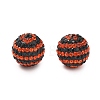 Halloween Theme Stripe Pattern Polymer Clay Rhinestone Beads CLAY-NH0001-01B-1