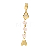 Brass Pave Cubic Zirconia Clear Cubic Zirconia & Natural Rose Quartz & Enamel European Dangle Charms GG-CBA3401-01G-B07-1