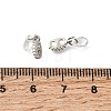 Brass 2-Loop Oval Spacer Bars with Clear Teardrop Cubic Zirconia Tassel KK-Z156-07P-3