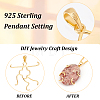 2 Colors 925 Sterling Silver Pendant Irregular Cabochon Settings STER-PH0002-02B-4