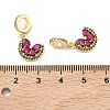 Brass Pave Green and Deep Pink Cubic Zirconia European Dangle Charms KK-P345-41G-3