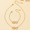 Heart & Infinity Alloy Pendant Necklaces & Link Bracelets Sets for Women FS-WG1C2CC-01-3