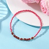 Glass Seed Bead & Natural Red Jasper Beads Bracelets for Women BJEW-MZ00311-04-1
