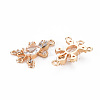 Rack Plating Brass Micro Pave Clear Cubic Zirconia Chandelier Component Links KK-T060-50-RS-2