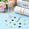 40Pcs 8 Styles Handmade Millefiori Lampwork Flat Round Connector Charms PALLOY-YW00210-4
