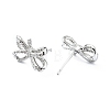 Rack Plating Brass Micro Pave Cubic Zirconia Stud Earring EJEW-C086-04P-2