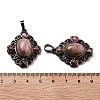 Natural Rhodonite Rhombus Pendants G-K363-02R-10-3