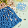 1 Set Acrylic Number Bead Knitting Row Counter Chains & Alloy Enamel Sheep & Woven Theme Charm Locking Stitch Markers HJEW-BC0001-37-4