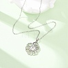 304 Stainless Steel Flower Pendant Cable Chain Necklaces for Men Women NJEW-K308-05A-P-2