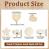 180Pcs 3 Styles Wood Beads WOOD-PA0001-63-2