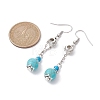 Synthetic Blue Turquoise Dangle Earrings EJEW-JE05621-02-3