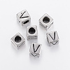 304 Stainless Steel Large Hole Letter European Beads STAS-H428-01AS-V-1