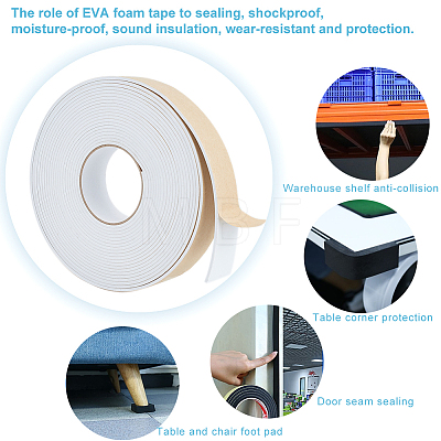 Strong Self Adhesive EVA Foam Tape for Doors and Windows AJEW-WH0347-27C-01-1