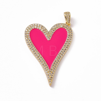 Brass Micro Pave Cubic Zirconia Pendants KK-P224-02G-03-1