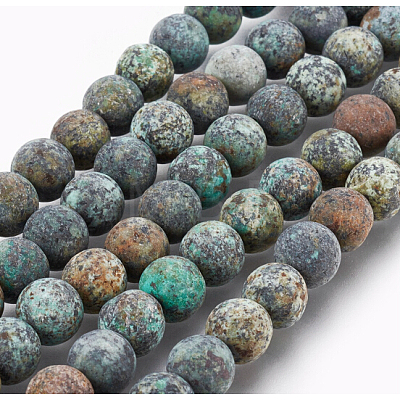 Natural African Turquoise(Jasper) Bead Strands X-G-G957-25-8mm-1