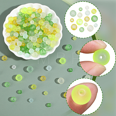 400Pcs 15 Colors Baking Paint Transparent Glass Beads GLAA-PA0001-82A-1