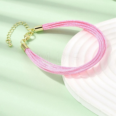 Polyester Metallic Braided Multi-strand Cord Bracelet for Bracelet Making BJEW-H642-02G-13-1