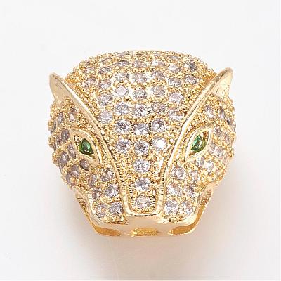 Brass Micro Pave Cubic Zirconia Beads ZIRC-S053-YS043-2-1