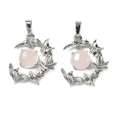 Natural Rose Quartz Pendants G-B194-01P-09-1