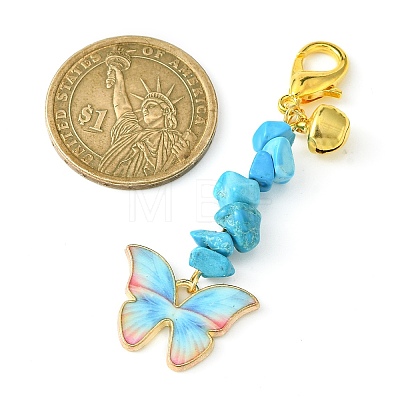 Alloy Enamel Butterfly Pendant Decoration HJEW-JM01555-03-1