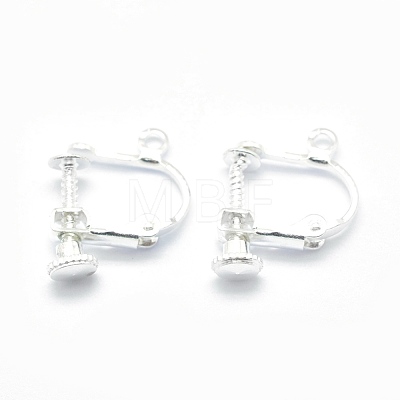 Racking Plated Brass Clip-on Earring Findings KK-P169-01S-1