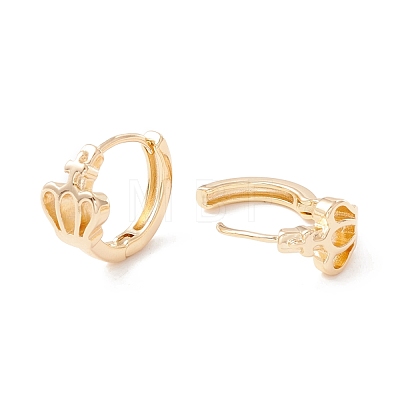 Brass Crown Hoop Earrings for Women KK-A158-05G-1
