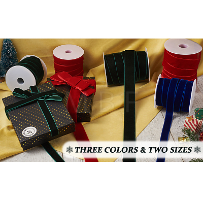 Yilisi 25 Yards 2 Colors Christmas Single Face Velvet Ribbon OCOR-YS0001-10-1