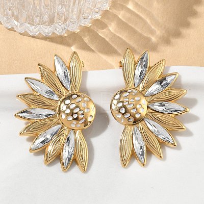 304 Stainless Steel Enamel Stud Earrings for Women SA-CBA7107-07G-1