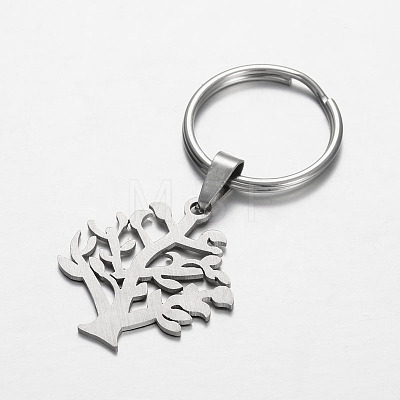 Stainless Steel Life of Tree Keychain KEYC-JKC00047-02-1