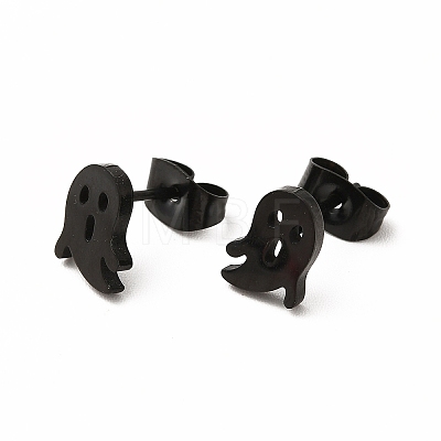 Halloween Ghosts 304 Stainless Steel Stud Earrings for Women EJEW-B019-04EB-1