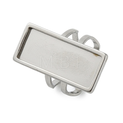 304 Stainless Steel Cuff Ring Components X-STAS-U059-02P-1