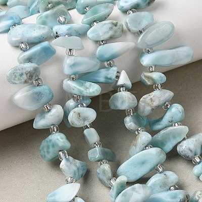 Natural Larimar Beads Strands G-P604-A28-01-1