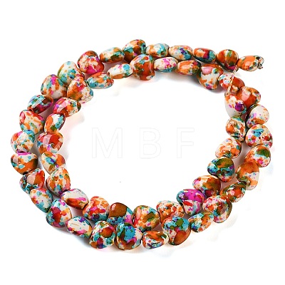 Spray Printed Synthetic Turquoise Beads Strands TURQ-P002-01A-07-1