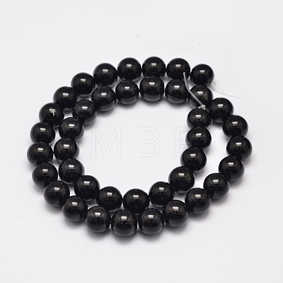 Natural Eyeless Obsidian Beads Strands X-G-K123-06-10mm-1