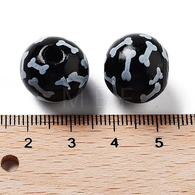 Dog Theme Wood Beads WOOD-M011-05B-02-1