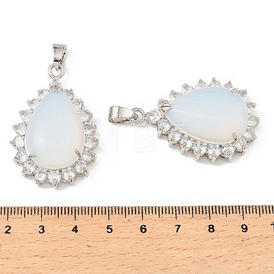 Opalite & Rhinestone Pendants G-K338-31P-03-1