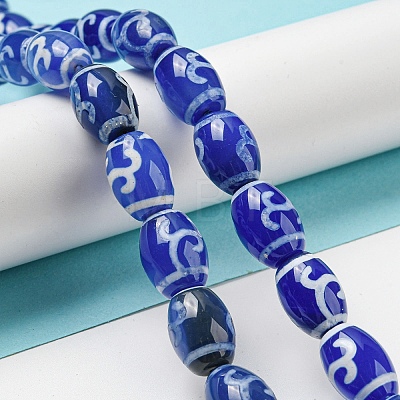 Blue Tibetan Style dZi Beads Strands TDZI-NH0001-C07-01-1