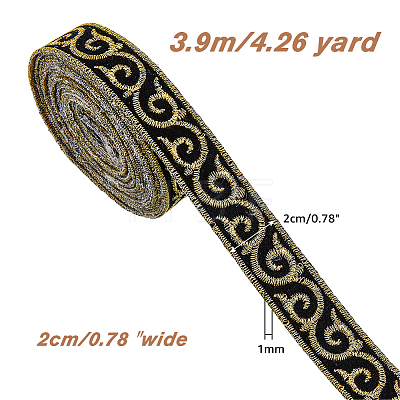 Chinese Style Lace Embroidery Cloth Ribbons OCOR-WH0067-69A-1